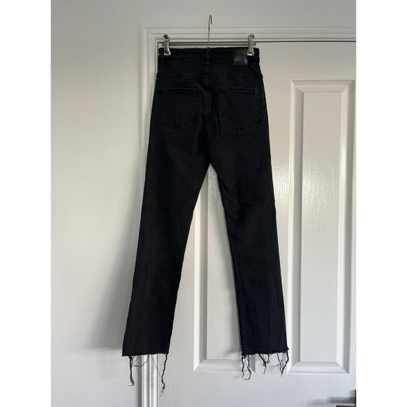 Kookai Freya Jeans Black Wash High Waisted Skinny Distressed Ankle Size 36 - Picture 7 of 8